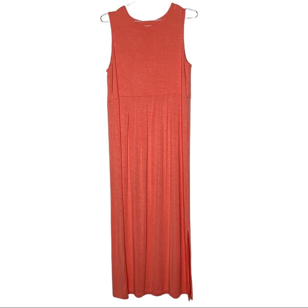 J. Jill Coral Peach Maxi Dress Sleeveless | Size M